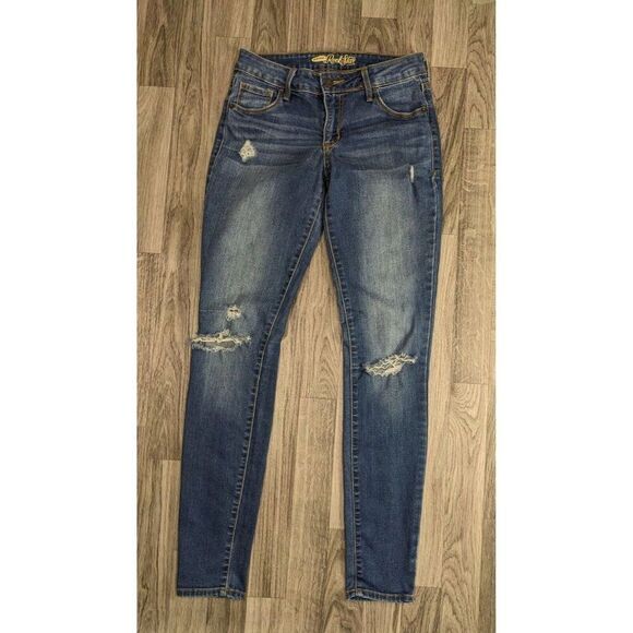 (3/$35) Old Navy Size 2 Regular Distressed Rockstar Skinny Denim Blue Jeans - Picture 1 of 12
